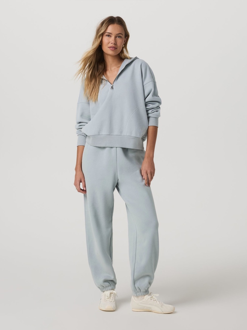 Vuori Restore Relaxed Half Zip Hoodie – Blue Haze – Size Large - Picture 2 of 9